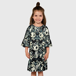 Платье клеш для девочки Патерн милых драконов и ёлок, цвет: 3D-принт — фото 2