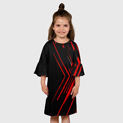Платье клеш для девочки Красные стрелки, цвет: 3D-принт — фото 2