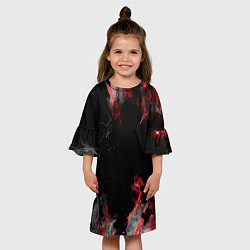 Платье клеш для девочки Дым и текстуры, цвет: 3D-принт — фото 2