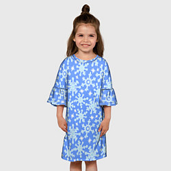 Платье клеш для девочки Мультяшные снежинки, цвет: 3D-принт — фото 2