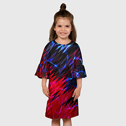 Платье клеш для девочки Вибро волны, цвет: 3D-принт — фото 2