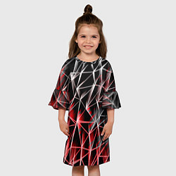 Платье клеш для девочки Текстуры сетка, цвет: 3D-принт — фото 2