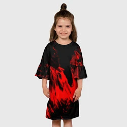 Платье клеш для девочки Красное пламя, цвет: 3D-принт — фото 2