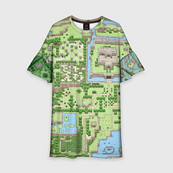 Платье клеш для девочки Zelda: карта, цвет: 3D-принт