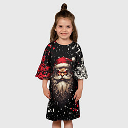 Платье клеш для девочки Evil Santa Claus, цвет: 3D-принт — фото 2