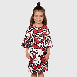 Платье клеш для девочки Агрессивный яркий камуфляж, цвет: 3D-принт — фото 2