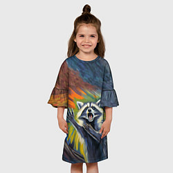 Платье клеш для девочки Крик енота, цвет: 3D-принт — фото 2