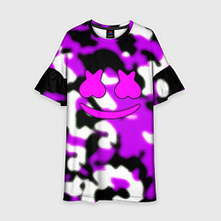 Платье клеш для девочки Marshmello camo, цвет: 3D-принт