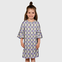 Платье клеш для девочки Геометрический светло-сиреневый, цвет: 3D-принт — фото 2