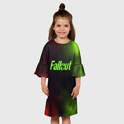 Платье клеш для девочки Fallout fire gradient, цвет: 3D-принт — фото 2