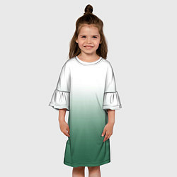 Платье клеш для девочки Туманный градиент бело-зелёный, цвет: 3D-принт — фото 2