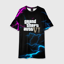 Платье клеш для девочки Grand theft auto storm, цвет: 3D-принт