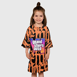 Платье клеш для девочки GTA 6 граффити, цвет: 3D-принт — фото 2