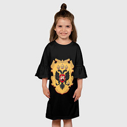 Платье клеш для девочки Имперский герб символкика, цвет: 3D-принт — фото 2