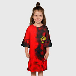 Платье клеш для девочки Россия герб спорт краски, цвет: 3D-принт — фото 2