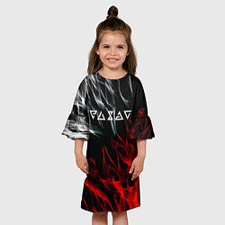 Платье клеш для девочки Ведьмак лого битва огней, цвет: 3D-принт — фото 2