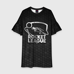 Платье клеш для девочки Rocket League - metal logo, цвет: 3D-принт