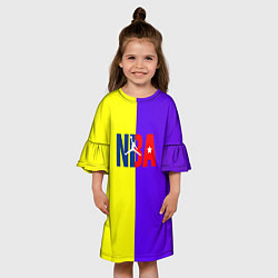 Платье клеш для девочки NBA sport полосы, цвет: 3D-принт — фото 2