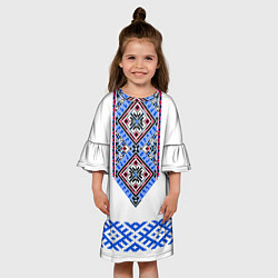Платье клеш для девочки Вышиванка обережник, цвет: 3D-принт — фото 2