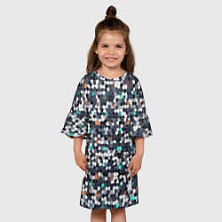 Платье клеш для девочки Мозаика серый, цвет: 3D-принт — фото 2
