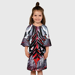 Платье клеш для девочки Разлом в стене, цвет: 3D-принт — фото 2