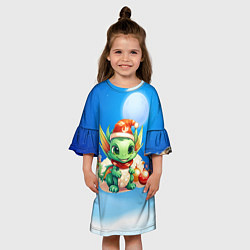 Платье клеш для девочки Малыш дракон 2024, цвет: 3D-принт — фото 2