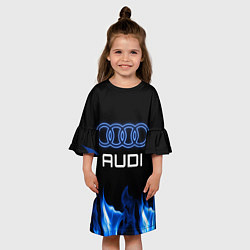 Платье клеш для девочки Audi neon art, цвет: 3D-принт — фото 2
