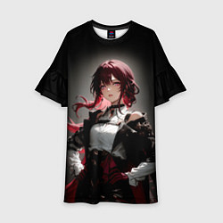 Платье клеш для девочки Хонкай- Кафка, цвет: 3D-принт