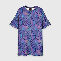 Платье клеш для девочки Neon pattern, цвет: 3D-принт