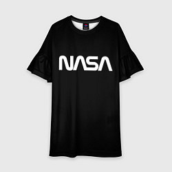 Платье клеш для девочки NASA space logo, цвет: 3D-принт