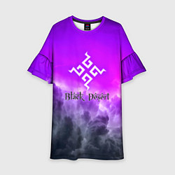 Платье клеш для девочки Black desert mmorpg steel abstraction, цвет: 3D-принт