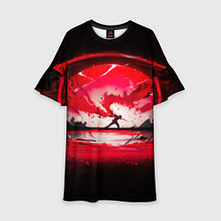 Платье клеш для девочки Танец в последних лучах солнца, цвет: 3D-принт