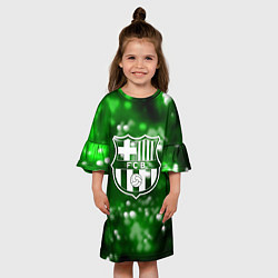 Платье клеш для девочки Barcelona боке текстура поле, цвет: 3D-принт — фото 2