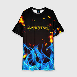 Платье клеш для девочки Evanescence огонь рок группа, цвет: 3D-принт