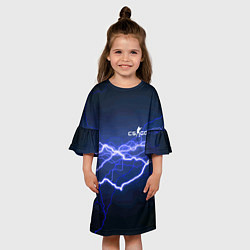 Платье клеш для девочки Counter Strike - lightning, цвет: 3D-принт — фото 2