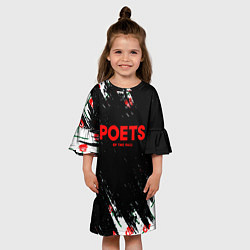 Платье клеш для девочки Poets of the fall розы лого краски, цвет: 3D-принт — фото 2