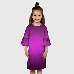 Платье клеш для девочки Сливовый градиент, цвет: 3D-принт — фото 2