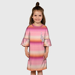 Платье клеш для девочки Рука-Вещь: текстура свитера Энид из сериала Уэнсде, цвет: 3D-принт — фото 2