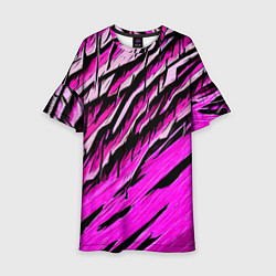 Детское платье Розовые и чёрные полосы