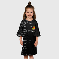 Платье клеш для девочки Футбольный клуб барселона - логотип, цвет: 3D-принт — фото 2
