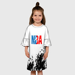 Платье клеш для девочки Basketball краски, цвет: 3D-принт — фото 2
