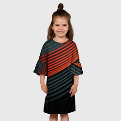 Платье клеш для девочки Рифленая абстракция, цвет: 3D-принт — фото 2