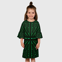 Платье клеш для девочки Неоновые цифры, цвет: 3D-принт — фото 2