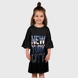 Платье клеш для девочки New York City - USA, цвет: 3D-принт — фото 2