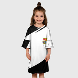 Платье клеш для девочки Barcelona краски чёрные спорт, цвет: 3D-принт — фото 2