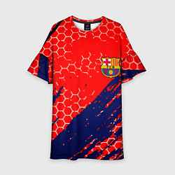 Платье клеш для девочки Барселона спорт краски текстура, цвет: 3D-принт