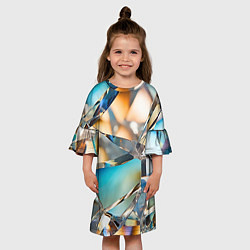 Платье клеш для девочки Грани стеклянного камня, цвет: 3D-принт — фото 2