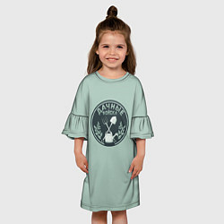 Платье клеш для девочки Дачные войска значок, цвет: 3D-принт — фото 2