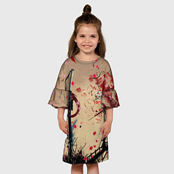 Платье клеш для девочки Лепестки скауры Toyota, цвет: 3D-принт — фото 2