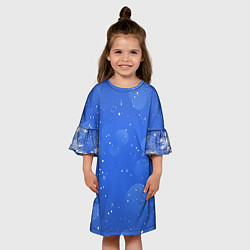 Платье клеш для девочки Снежный паттерн, цвет: 3D-принт — фото 2